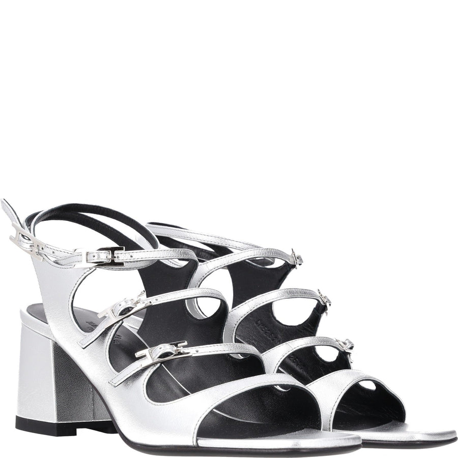 Hermes Midnight 60 Sandal Silver Leather