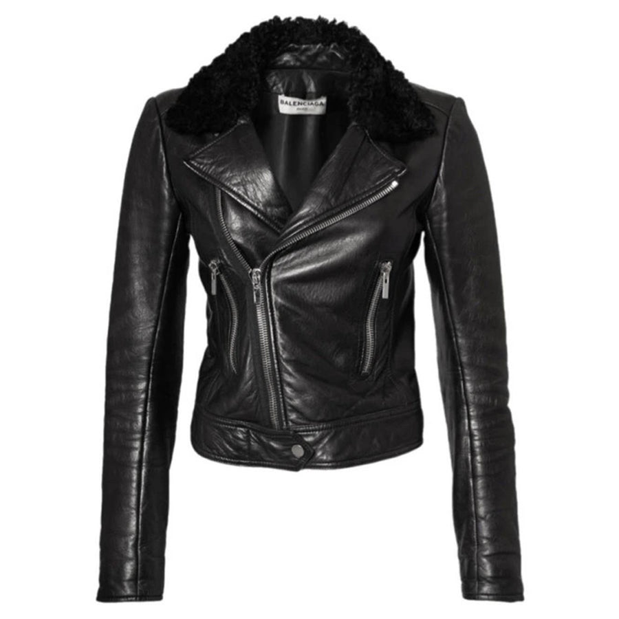 Balenciaga Black Leather Moto Jacket