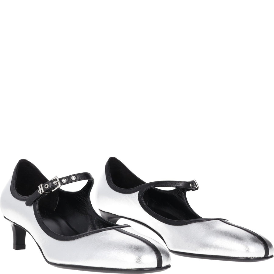 Hermes Lilibeth 40 Pump Silver Leather Heeled Shoes