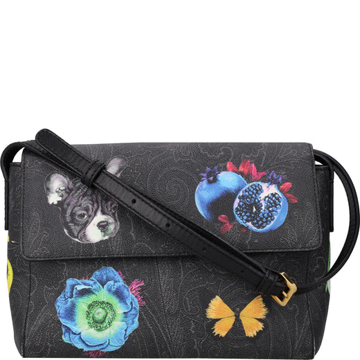 ETRO Black Leather Shoulder Bags