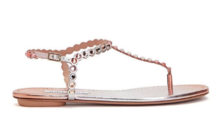 Aquazzura Pink Leather and synthetic embellishments Sandals