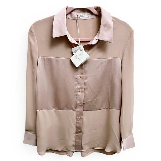 Brunello Cucinelli Beige/Pink Silk Shirts