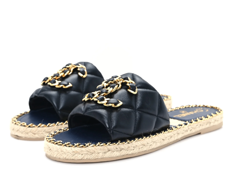 Chanel Quilted Leather CC Sandals