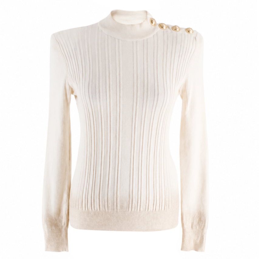 Balmain Button-Detail Long-sleeve Jumper
