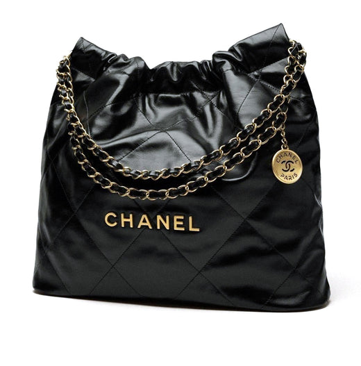 Chanel Black Leather Top Handle Bags