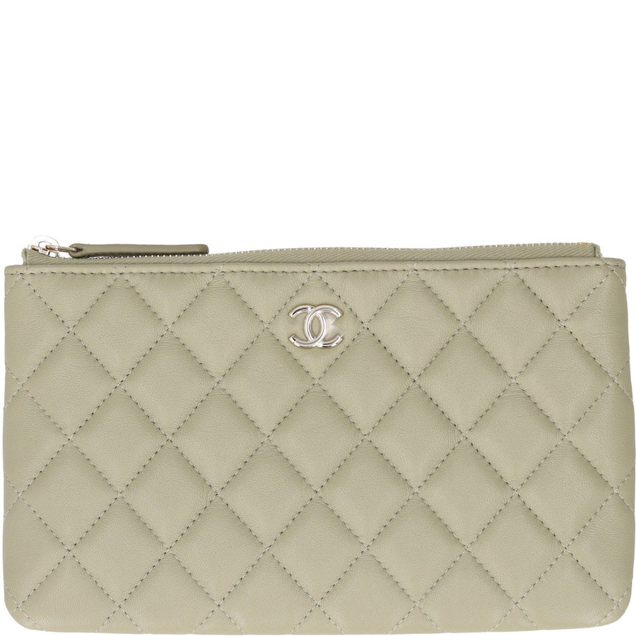 Chanel Lambskin Quilted Zipped Pouch 20 x 12 cms