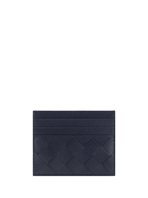 Bottega Veneta Intrecciato Woven Leather Card Case — Gray Calf Cases