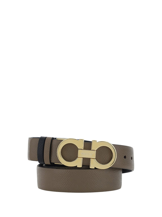 Ferragamo Reversible Calf Leather Belt — Brown Bos Taurus