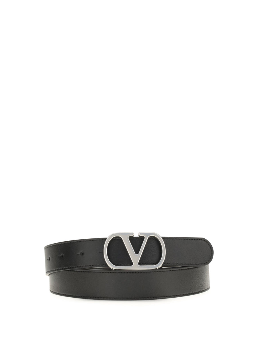 Valentino Garavani Calfskin Belt — Black Calf Leather