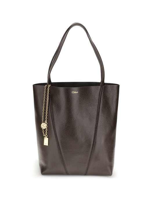 Chloé Spin Shoulder Bag — Brown Calf Leather Bos Taurus