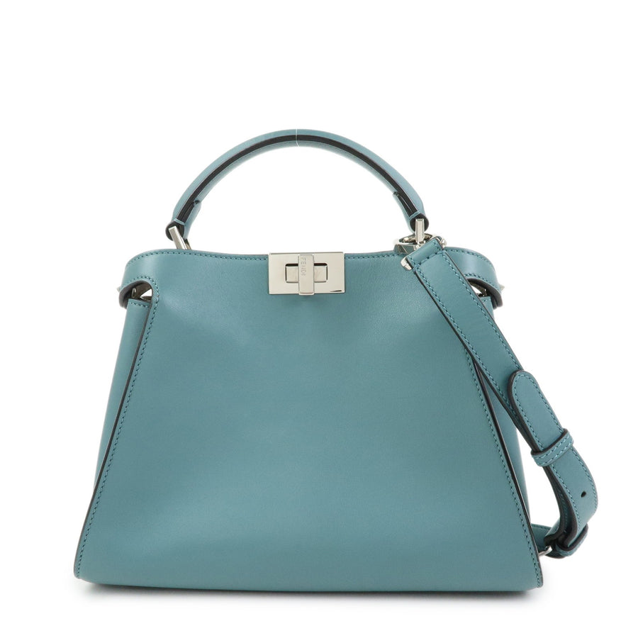 Fendi Peekaboo Essentially Leather Blue Bag