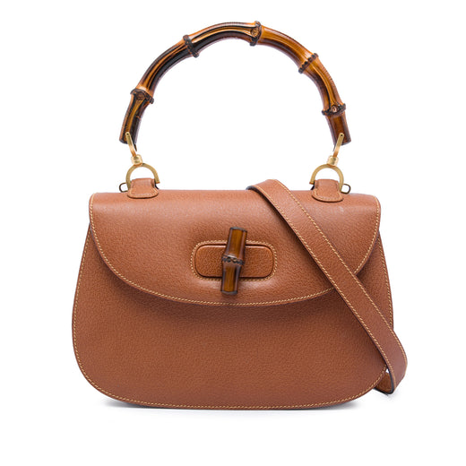 Small Calfskin Bamboo Top Handle Bag - Image 1
