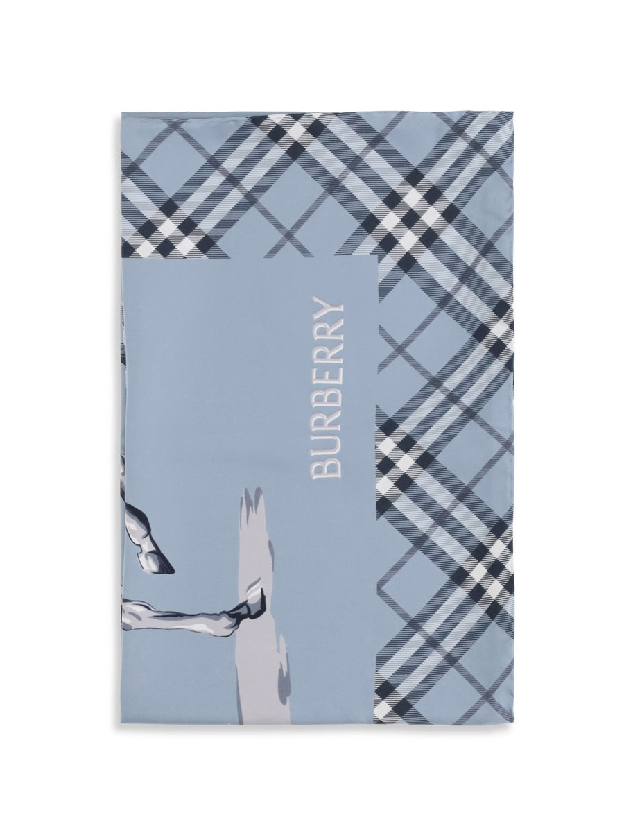 Burberry Archive Knight Scarf — Blue Silk Scarfs