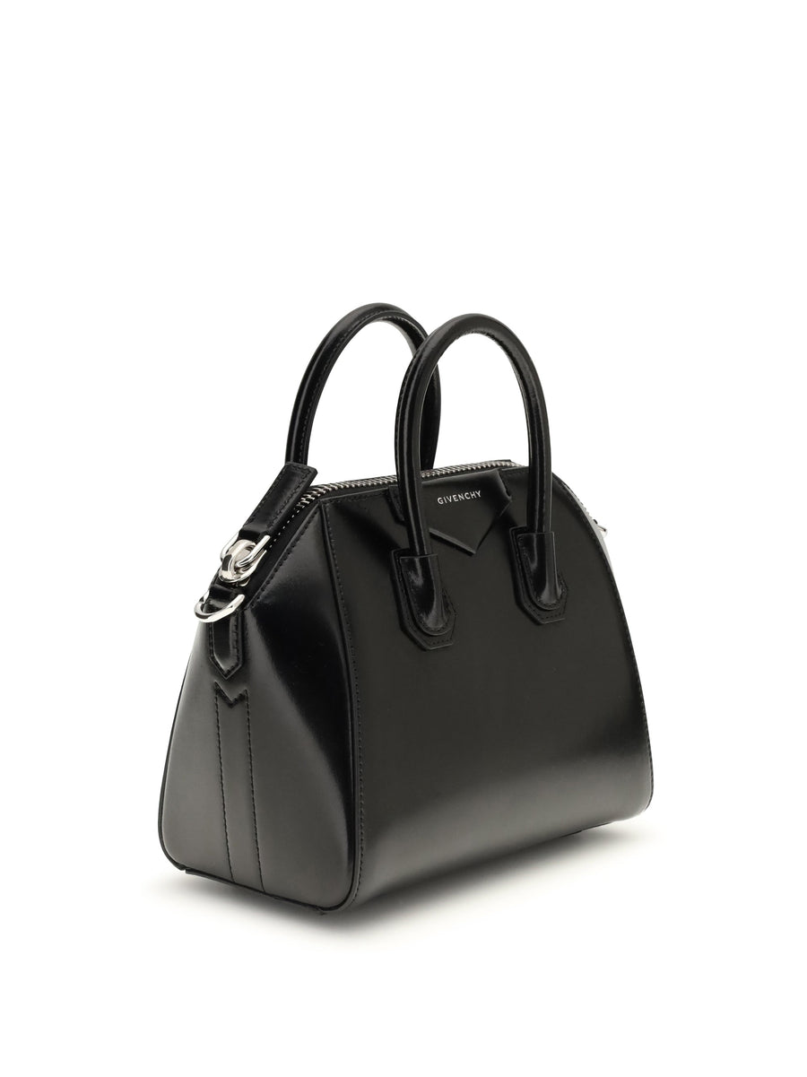 Givenchy Antigona Mini Top Handle Bag — Black Calf Leather