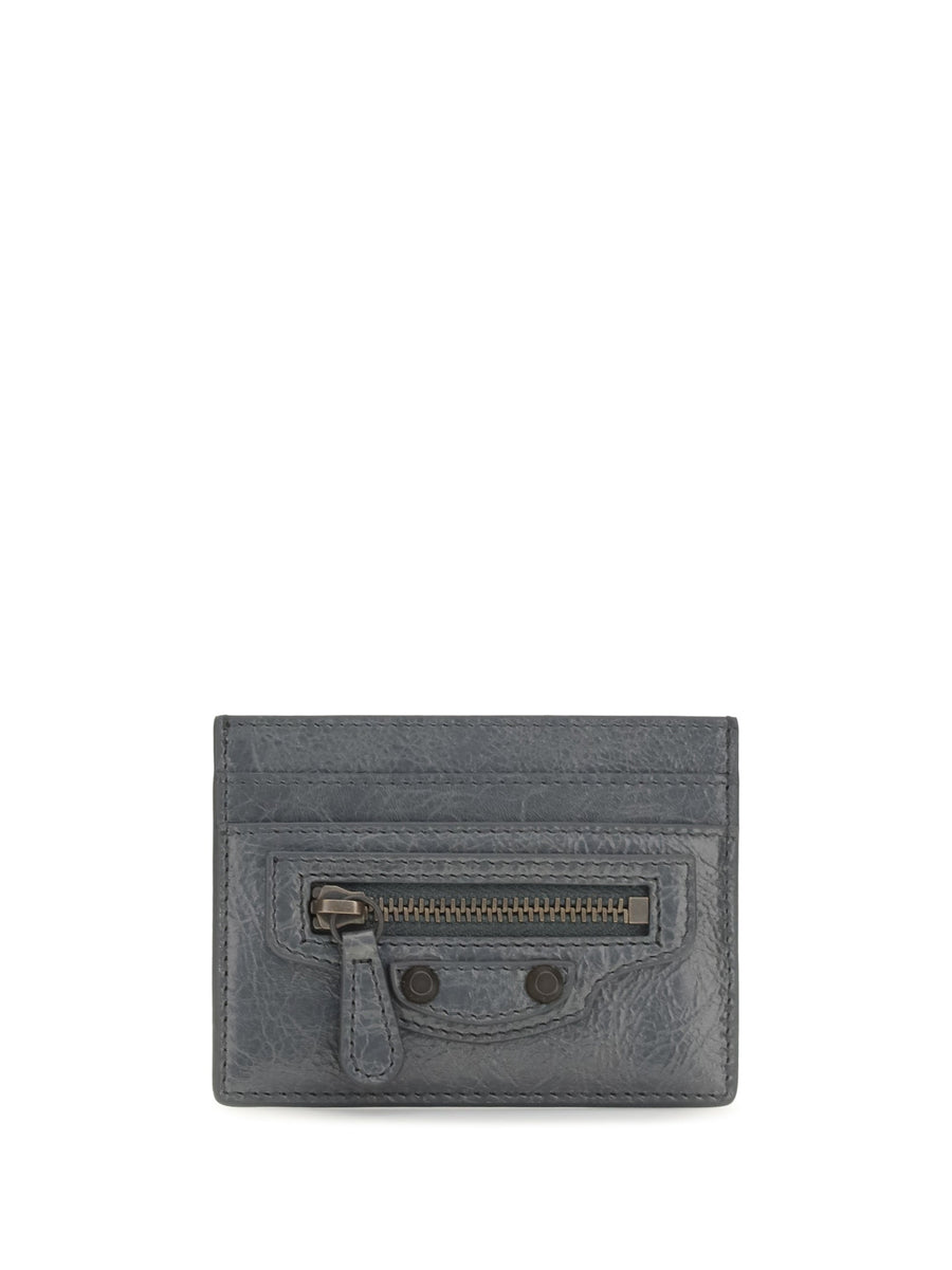 Balenciaga Le City Card Case — Gray Lamb Leather (ovis Aries) Wallets & Purses