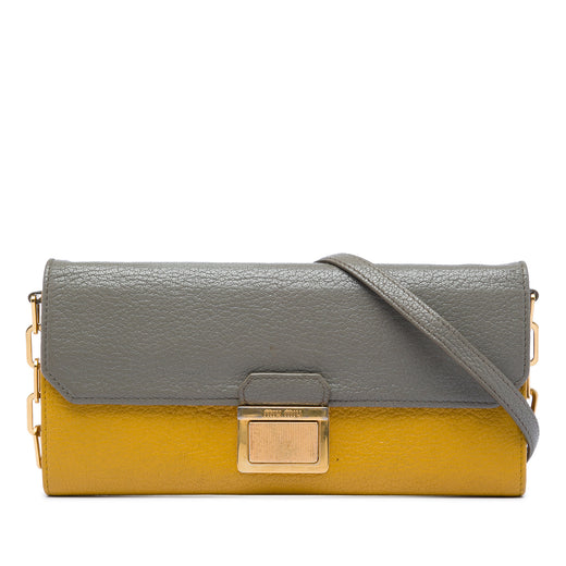 Bicolor Goatskin Madras Wallet on Chain - Image 1