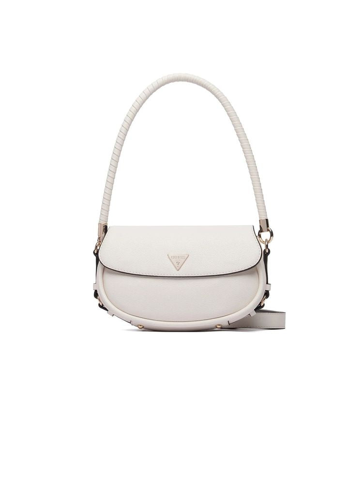Guess Danya Shoulder Bag — White Polyurethane