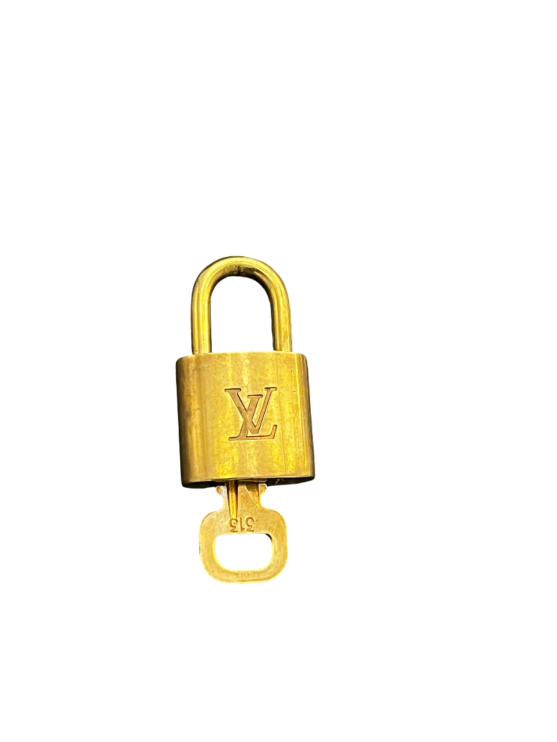 Louis Vuitton Padlock And Key Logo Metal Gold Accessory