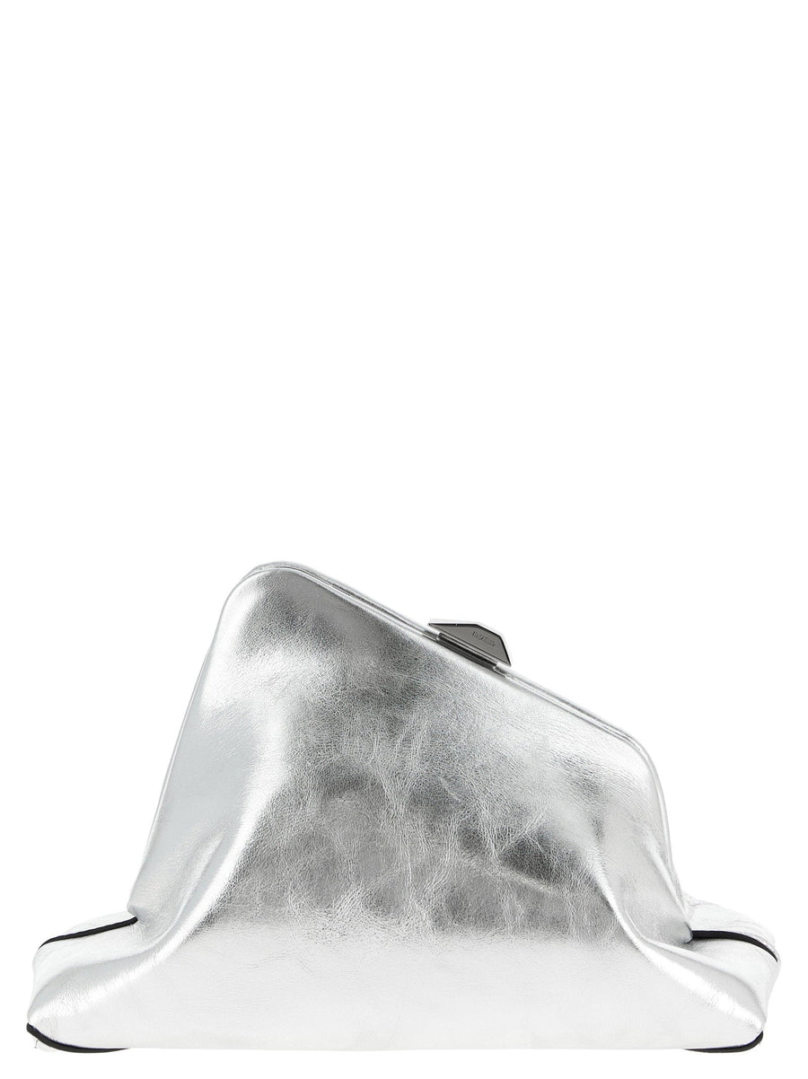 The Attico Day Off Small Clutch — Silver