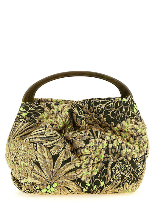 Dries Van Noten Crisp Top Handle Bag — Lime