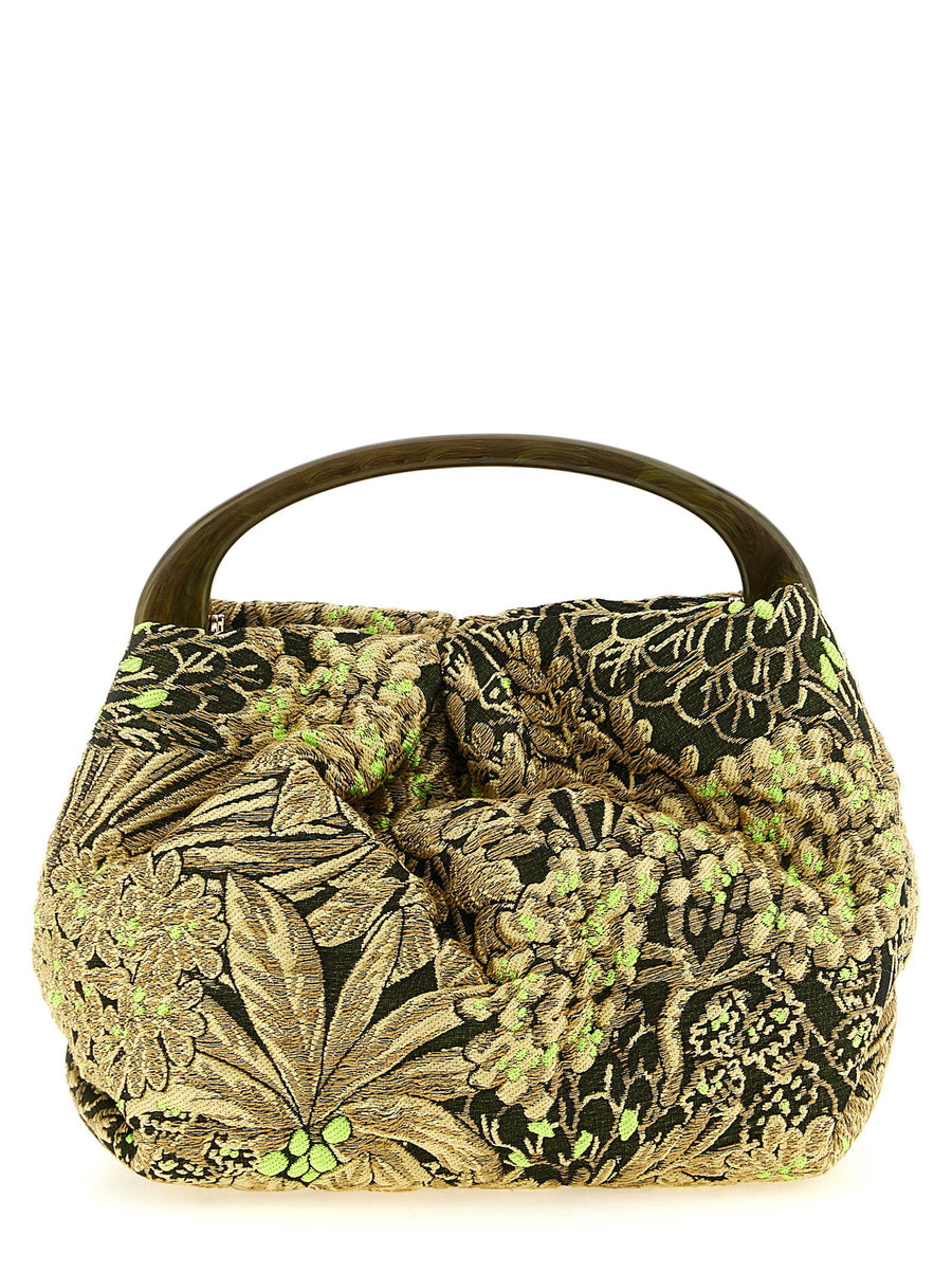 Dries Van Noten Crisp Top Handle Bag — Lime