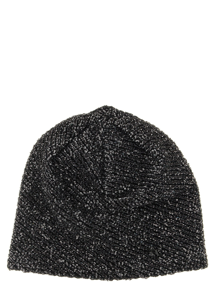 Maison Michel Sequin-Embellished Beanie — Black Beanies