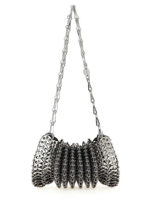 Paco Rabanne Sculptural Chainmail Shoulder Bag — Silver Polished Steel