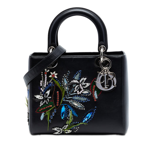 Limited Edition Medium Smooth Calfskin Embroidered Beaded Floral Lady Dior - Image 1