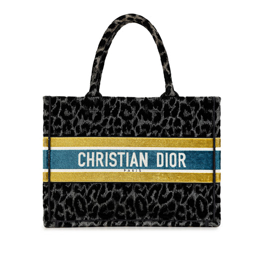 Mizza Medium Embroidered Canvas Leopard Book Tote - Image 1