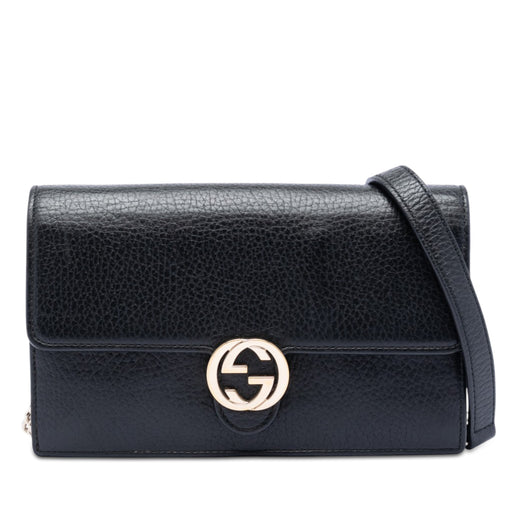 Dollar Calfskin Interlocking G Wallet on Chain - Image 1