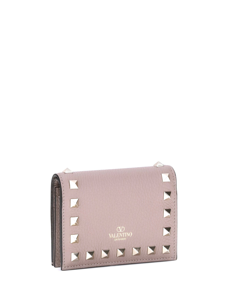 Valentino Garavani Rockstud Wallet — Pink Calf Leather & Purses