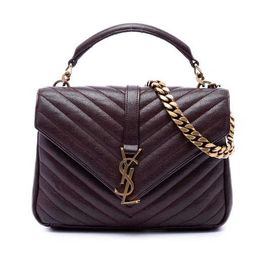 Medium Chevron Sheepskin Monogram College Satchel - Image 1