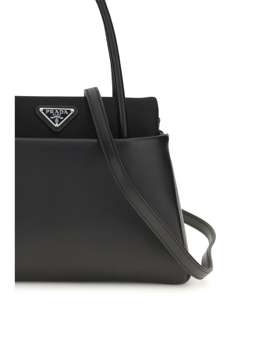 Prada Calfskin Leather Top Handle Bag — Black Calf