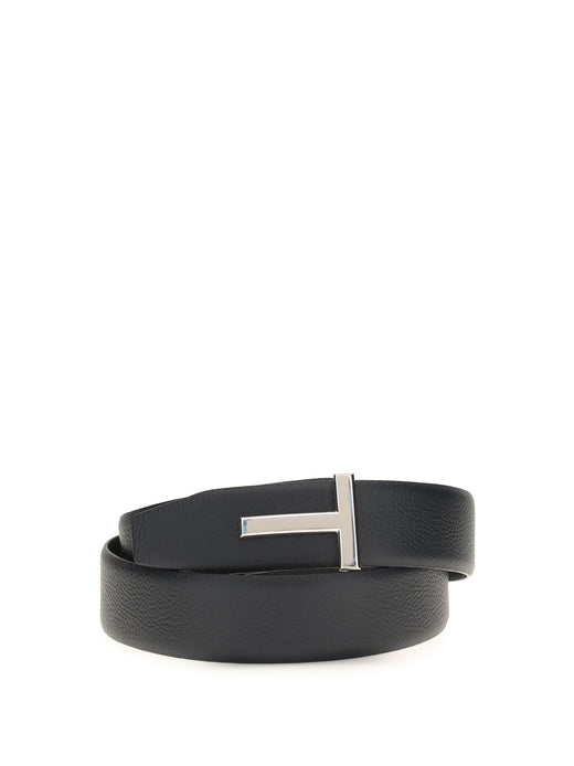 Tom Ford Reversible Leather Belt — Black Calf Bos Taurus