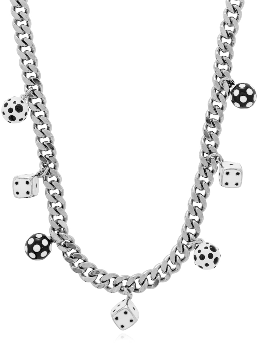 Marc Jacobs Dice Charm Necklace — Silver Brass Necklaces