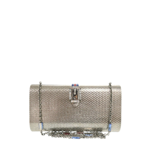 Brass Crystal Web Buckle Chain Shoulder Bag - Image 1