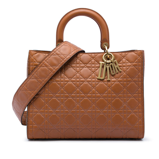 Large Ultra Matte Calfskin Cannage Embossed Lady Dior - Image 1
