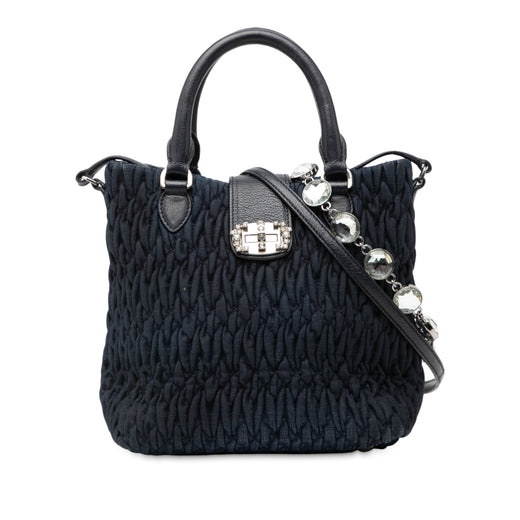 Matelasse Denim Crystal Satchel - Image 1