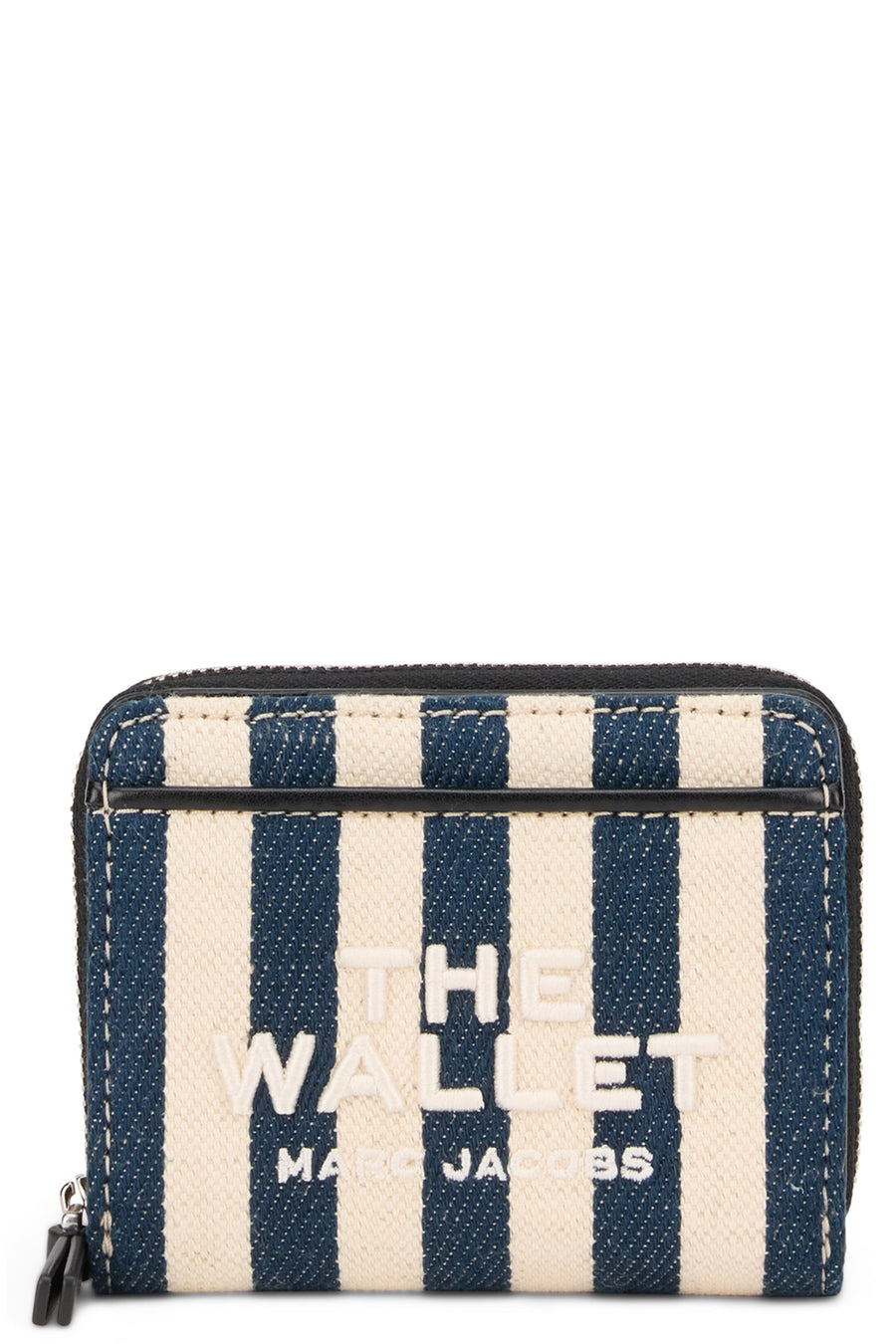 Marc Jacobs Striped Cotton Compact Wallet — Navy & Purses