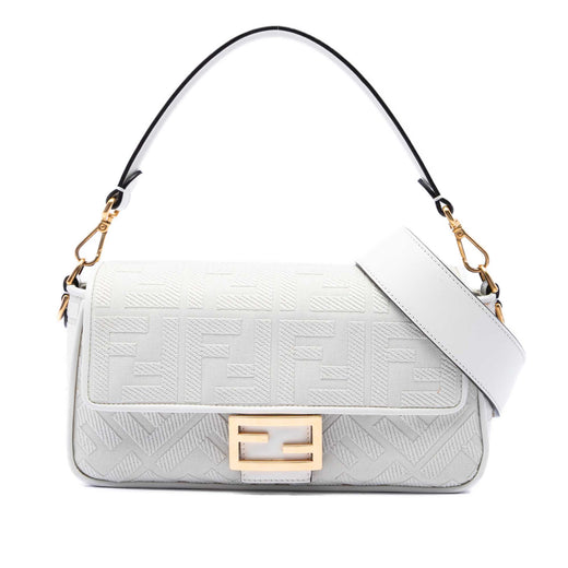Zucca Embroidered Canvas Baguette Satchel - Image 1