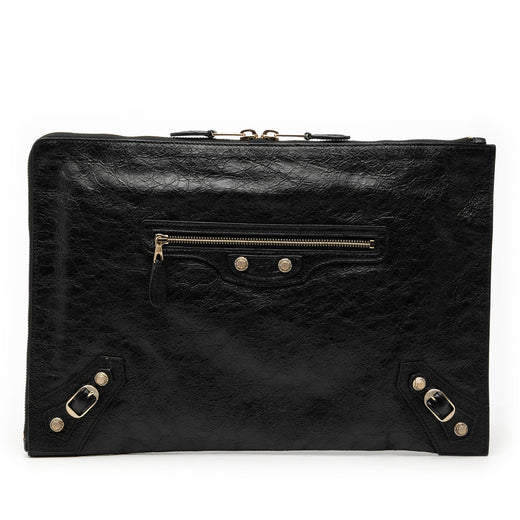 Lambskin Motocross Giant 12 Zip Around Flat Clutch - Image 1