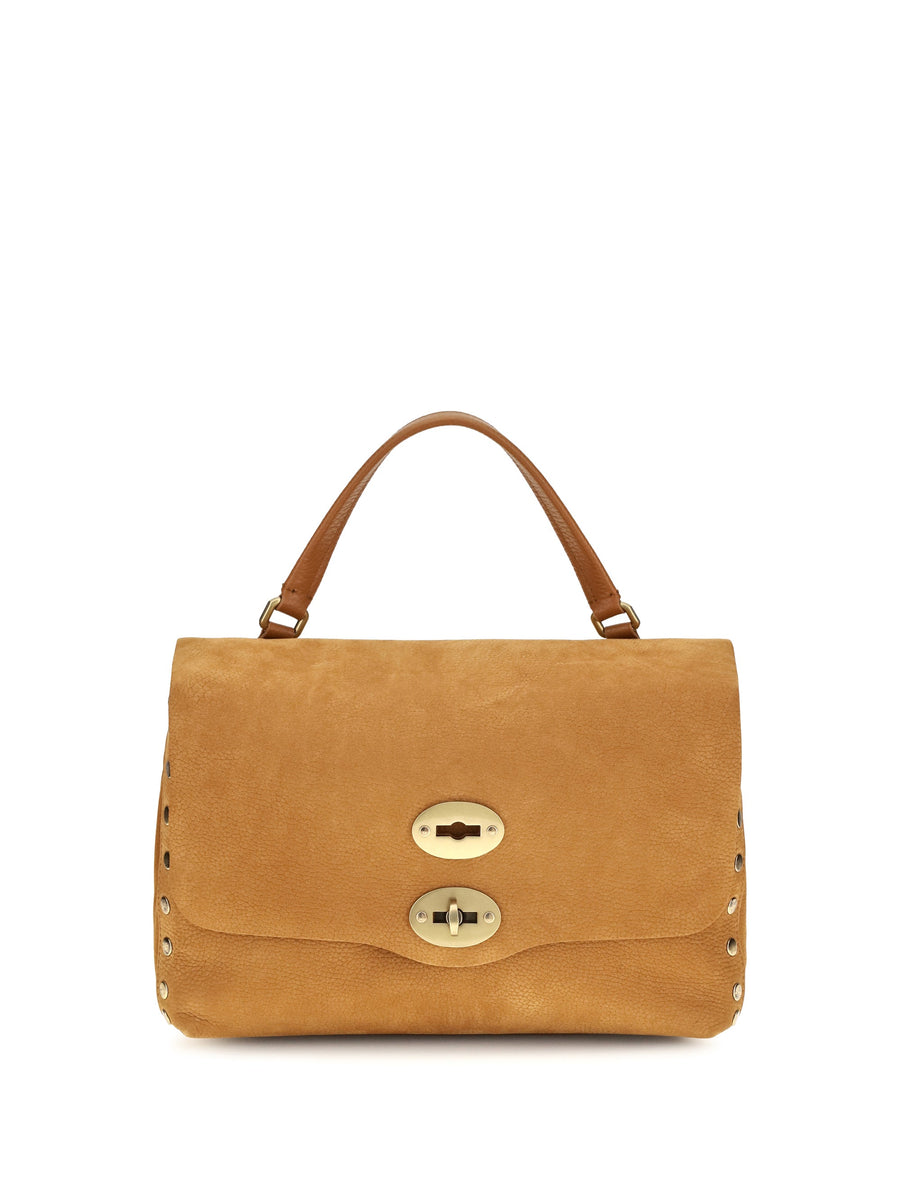 Zanellato Postina Jones Shoulder Bag — Brown Caiman Leather