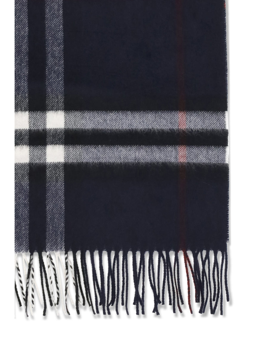 Burberry Cashmere Check Scarf — Blue (capra Hircus) Scarfs