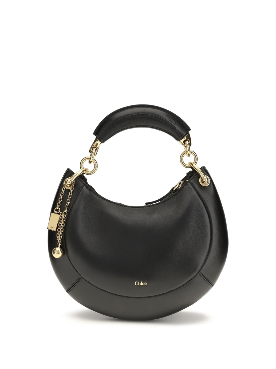 Chloé Marcie Shoulder Bag — Black Calf Leather Bos Taurus