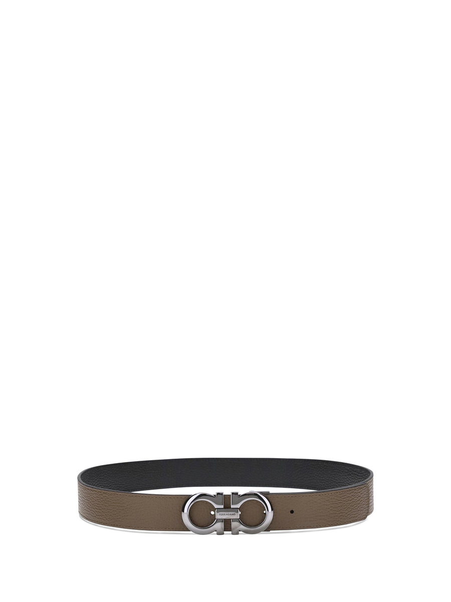 Ferragamo Reversible Calf Leather Belt — Brown