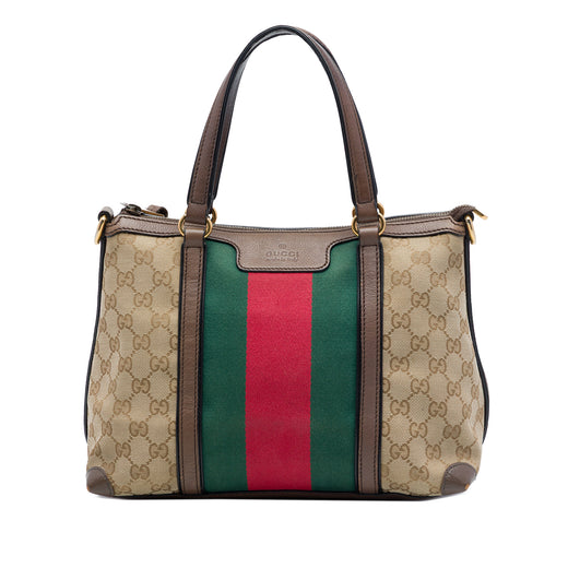 GG Canvas Web Satchel - Image 1