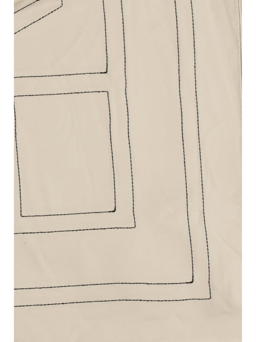 Toteme Monogram-Embroidered Silk Scarf — Ivory Scarfs