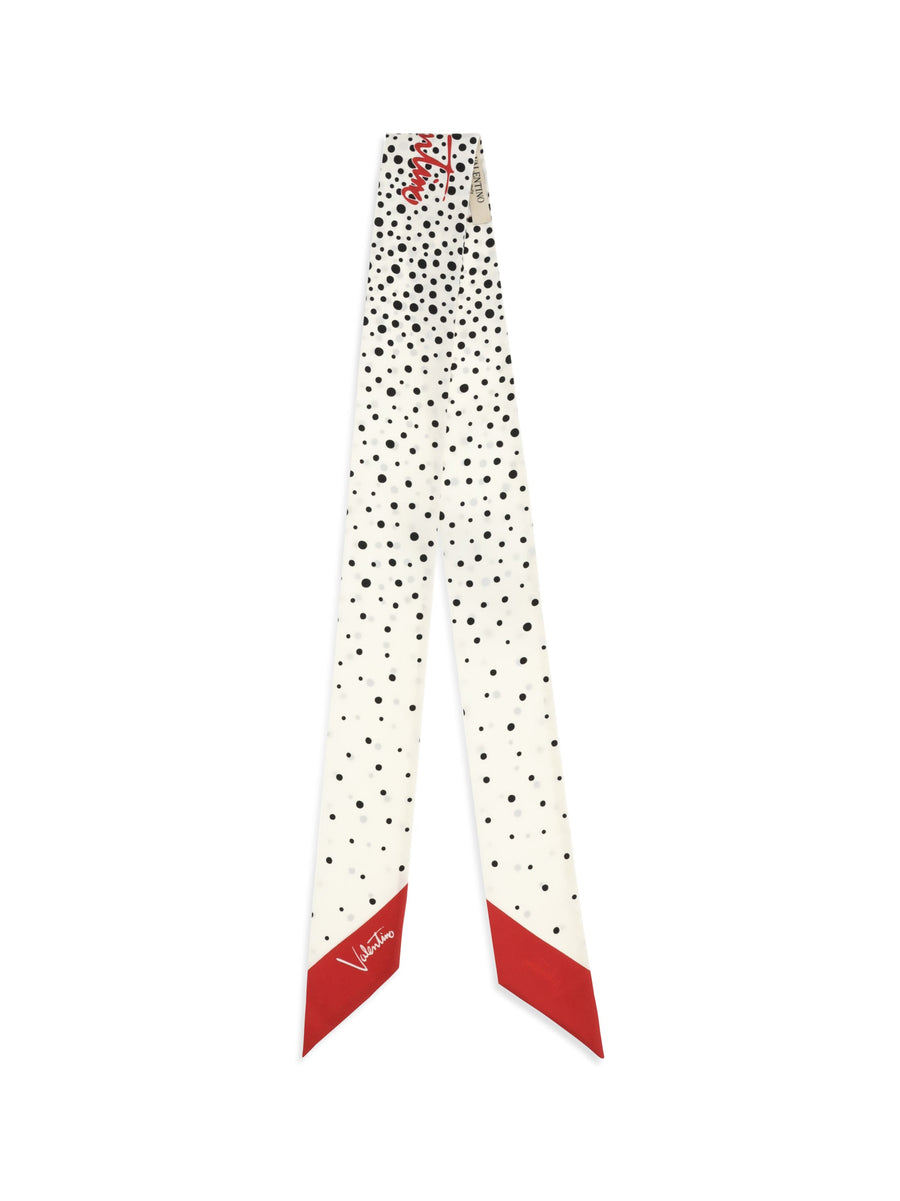 Valentino Garavani Silk Twill Little Stars Scarf — White Scarfs