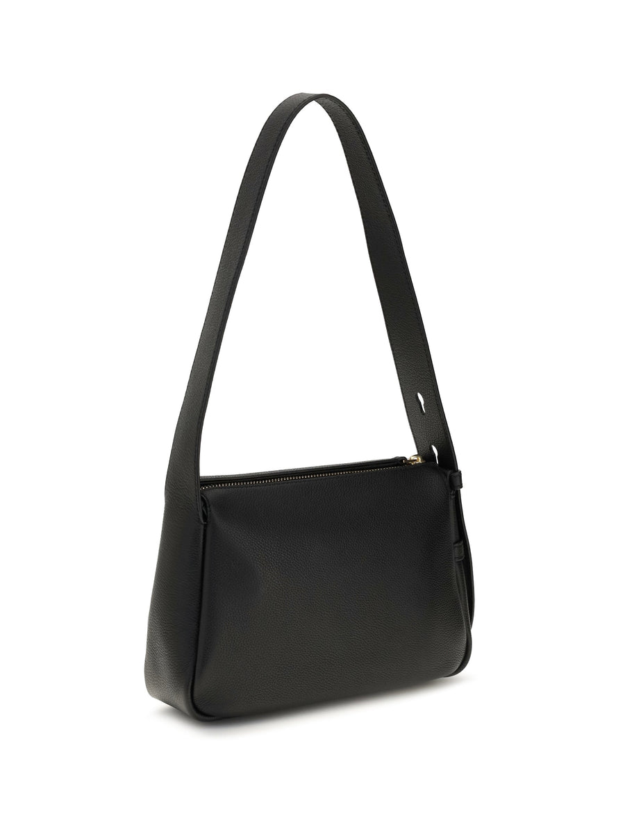 Tory Burch Romy Shoulder Bag — Black Calf Leather