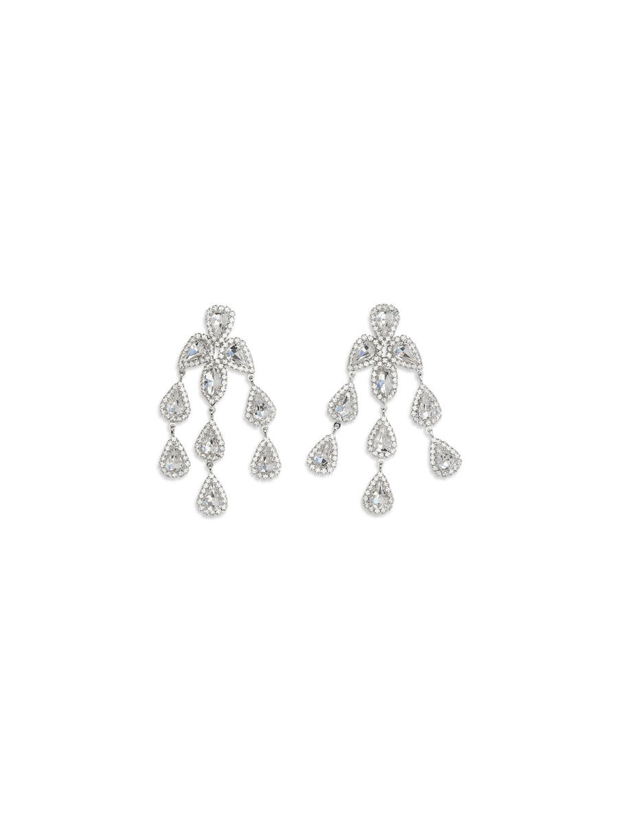 Magda Butrym Chandelier Teardrop Drop Earrings — Silver Metal